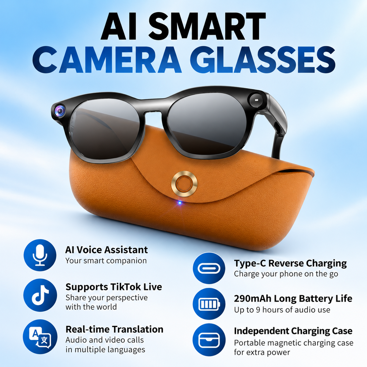 WINTOO A3 AI smart camera glasses